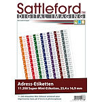 Sattleford 11200 Adress-Etiketten Super-Mini 25,4x16,9 mm Laser/Inkjet Sattleford Drucker-Etiketten