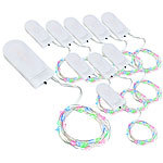 Lunartec 10er-Set LED-Lichterdraht mit je 24 Mikro-LEDs, je 1,2 m, IPX4, RGB Lunartec LED-Lichterdrähte