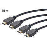 auvisio 2er-Set High-Speed-HDMI-Kabel für 4K, 3D & Full HD, HEC, schwarz, 10 m auvisio