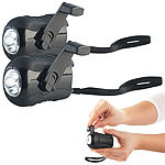 Lunartec 2er-Set Outdoor-Dynamo-Taschenlampen mit 3 LEDs, 0,2 W, 9 lm, schwarz Lunartec LED-Dynamo-Taschenlampen