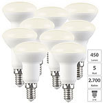 Luminea 9er-Set LED-Reflektoren, R50, warmweiß, 450 lm, E14, 5W (ersetzt 40W) Luminea LED-Reflektoren E14 R50 (warmweiß)
