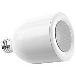 auvisio Lautsprecher-LED-Lampe E27, 6/8 Watt mit Bluetooth-Speaker auvisio E27-Lautsprecher mit Bluetooth