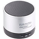 auvisio Mobiler Aktiv-Lautsprecher mit Bluetooth 2.1, Metallgehäuse, 4 Watt auvisio Mini-Reiselautsprecher mit Bluetooth