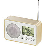 auvisio Design-FM-Radiowecker mit digitaler Frequenzwahl & Netzteil, beige auvisio UKW-Radiowecker