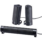 auvisio 2in1-PC-Stereo-Lautsprecher und Soundbar, 10 Watt, USB-Stromversorgung auvisio Stereo-Lautsprecher und Soundbars