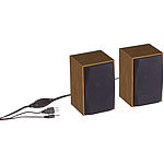 auvisio Aktive PC-Stereo-Holz-Lautsprecher mit USB-Stromversorgung, 6 Watt auvisio PC-Stereo-Lautsprecher mit USB-Stromversorgungen