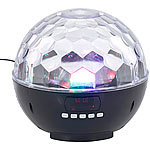 auvisio Mobile Discokugel m. Bluetooth, 12-W-Lautsprecher, MP3-Player, 1200mAh auvisio Lautsprecher und MP3-Player mit Discokugeln und Bluetooth