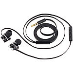 auvisio In-Ear-Headset mit 2x 2 Membranen & 3-Tasten-Bedienteil, 3,5-mm-Klinke auvisio Headsets mit Doppel-Lautsprechern (In-Ear)