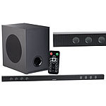 auvisio Soundbar mit Bluetooth, 3D-Sound-Effekt und kabellosem Subwoofer, 180W auvisio Kompakte Bluetooth-Soundbars mit Subwoofer