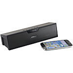 auvisio Stereo-Lautsprecher, Bluetooth, Freisprecher, MP3, Radio, Wecker, 20 W auvisio MP3-Lautsprecher mit Bluetooth