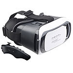 auvisio Virtual-Reality-Brille für Smartphones + 2in1-Mini-Game-Controller auvisio Gaming-Controller mit Bluetooth