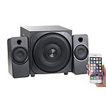 auvisio Klangstarkes 2.1-Lautsprecher-System mit Bluetooth, Subwoofer, 60 Watt auvisio 2.1-Lautsprecher-Systeme mit Subwoofern und Bluetooth