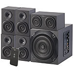 auvisio Analoges 5.1-Lautsprecher-System für PC, TV, DVD, Beamer & Co., 120 W auvisio PC-Lautsprecher-Systeme mit 5.1-Surround-Sounds