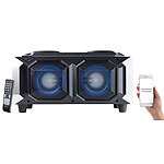 auvisio 2.1-Stereo-Partyanlage, Bluetooth mit Karaoke-Funktion, 100 W, USB, SD auvisio Party-Audioanlagen mit Karaoke-Funktionen