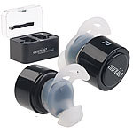 auvisio True Wireless In-Ear-Headset mit Powerbank-Etui, Bluetooth, Multipoint auvisio Kabelloses In-Ear-Stereo-Headsets mit Bluetooth und Lade-Etuis