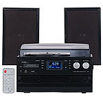 auvisio 5in1-Plattenspieler mit DAB+/FM-Radio, Bluetooth (Versandrückläufer) auvisio HiFi-Stereoanlagen & Audio-Digitalisierer für Schallplatten, CDs und Kassetten
