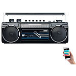 auvisio Retro-Boombox mit Kassetten-Player, Radio, USB, SD & Bluetooth, 8 Watt auvisio 