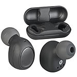 auvisio True Wireless In-Ear-Headset, Bluetooth 5, Ladebox, 26 Std. Spielzeit auvisio Kabelloses In-Ear-Stereo-Headsets mit Bluetooth, Lade-Etui und Sprach-Assistent