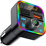 auvisio Kfz-FM-Transmitter mit Bluetooth 5, Freisprecher, MP3, 2 USB-Ladeports auvisio Kfz-Freisprecher & FM-Transmitter mit Bluetooth, USB-Ladeports, Siri- & Google Assistant-kompatibel