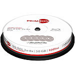 PRIMEON BD-R DL 50GB, 2-8x Ultra Speed, 10-er Cakebox PRIMEON Blu-Ray-Rohlinge