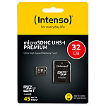 Intenso Premium microSDHC-Speicherkarte 32 GB, Class 10 / UHS-I Intenso microSD-Speicherkarten UHS U1
