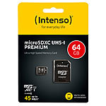 Intenso Premium microSDXC-Speicherkarte 64 GB, Class 10 / UHS-I Intenso microSD-Speicherkarten UHS U1