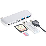 Xystec USB-C-Hub mit 2x USB 3.0, microSD- & SD-Cardreader, PD, für MacBook Xystec USB-C-Hubs mit USB 3.0 und Cardreader