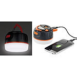 Semptec Urban Survival Technology 3in1-Campinglaterne mit Deckenlicht & USB-Powerbank, 5.200 mAh, IP65 Semptec Urban Survival Technology LED-Camping-Laternen mit Powerbank