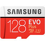 Samsung microSDXC 128 GB EVO Plus, 100 MB/s, Class 10, U3, mit SD-Adapter Samsung microSD-Speicherkarten