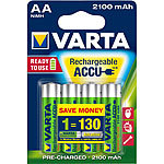 Varta 4er-Set NiMH-Akkus Typ AA / Mignon, 2.100 mAh Varta NiMH-Akkus Mignon (AA)