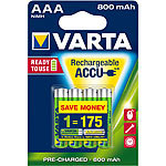 Varta 4er-Set NiMH-Akkus Typ AAA / Micro, 800 mAh Varta NiMH-Akkus Micro (AAA)