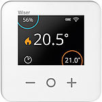 Eberle Kabelloser Raum-Thermostat für Wiser, LCD-Display, Feuchtigkeitssensor Eberle Starter-Sets für fernsteuerbare Heizungen, mit App-Kontrolle