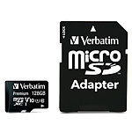 Verbatim Premium microSDXC-Speicherkarte 128 GB, 90 MB/s, Class 10, U1 Verbatim microSD-Speicherkarten UHS U1