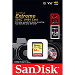 SanDisk Extreme SDXC-Speicherkarte 64 GB, UHS-I Class 3 (U3) / V30, 150 MB/s SanDisk SD-Speicherkarte UHS U3
