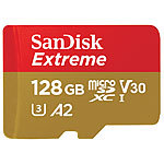 SanDisk Extreme microSDXC-Speicherkarte 128 GB, Class 3 (U3)/V30; A2, 160 MB/s SanDisk microSD-Speicherkarte UHS U3