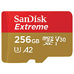 SanDisk Extreme microSDXC-Speicherkarte 256 GB, Class 3 (U3)/V30; A2, 160 MB/s SanDisk microSDXC-Speicherkarten