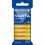 Varta Longlife Alkaline-Batterie, Typ AAA / Micro / LR03, 1,5 Volt, 8er-Set Varta Alkaline-Batterien Micro (AAA)
