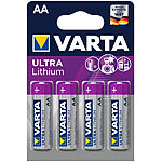Varta Ultra Lithium-Batterie, Typ AA / Mignon / R6, 1,5 Volt, 4er-Set Varta