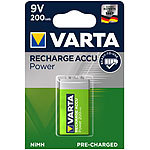 Varta Accu Power NiMH-Akku, Typ 9V / E-Block / HR22, 9 Volt, 200mAh Varta NiMH-Akkus Mignon (9V-Block)