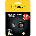 Intenso microSDXC-Speicherkarte UHS-I Premium 256 GB, bis 40 MB/s, Class 10/U1 Intenso microSD-Speicherkarten UHS U1