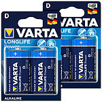 Varta Longlife Power Alkaline-Batterie, Typ Mono / D / LR20, 1,5 V, 4er-Set Varta