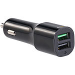 revolt Kfz-USB-Ladegerät, 2 Ports, Quick Charge 3.0, 12/24 V, bis 3 A/31,5 W revolt Kfz-USB-Netzteile mit Quick Charge