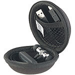 auvisio Hardcase-Schutztasche für In-Ear-Ohrhörer, 70 x 70 x 48 mm (innen) auvisio Taschen für In-Ear-Ohrhörer