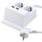 revolt Tisch-Steckdosenleiste mit 2 230-Volt-Buchsen und 2 USB-Ports, 2,5 A revolt Steckdosenleisten mit USB-Ladeports und Smartphone-Ständern