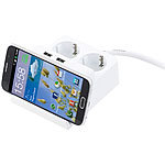 revolt Tisch-Steckdosenleiste mit 2 230-Volt-Buchsen und 2 USB-Ports, 2,5 A revolt Steckdosenleisten mit USB-Ladeports und Smartphone-Ständern