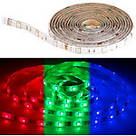 Luminea RGB-LED-Streifen-Erweiterung LAC-515, 5 m, 150 LEDs, dimmbar, IP44 Luminea WLAN-LED-Streifen-Sets in RGB