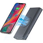 revolt Qi-kompatible USB-Powerbank PB-800.qi mit 8000 mAh, bis 2,1 A, 15,5 W revolt 2in1-USB-Powerbanks mit Qi-kompatibler Ladefunktionen