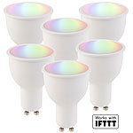Luminea Home Control 6xWLAN-LED-Lampe, komp. mit Amazon Alexa&Google Assistant, GU10, RGB+W Luminea Home Control RGBW-GU10-LED-Lampen, kompatibel zu Amazon Alexa & Google Assistant