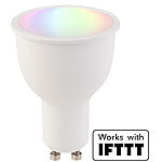 Luminea Home Control WLAN-LED-Lampe, komp. mit Amazon Alexa & Google Assistant, GU10, RGB+W Luminea Home Control WLAN-LED-Lampen GU10 RGBW