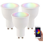 Luminea 3er-Set WLAN-LED-Lampen, Amazon Alexa & Google Assistant komp., GU10 Luminea